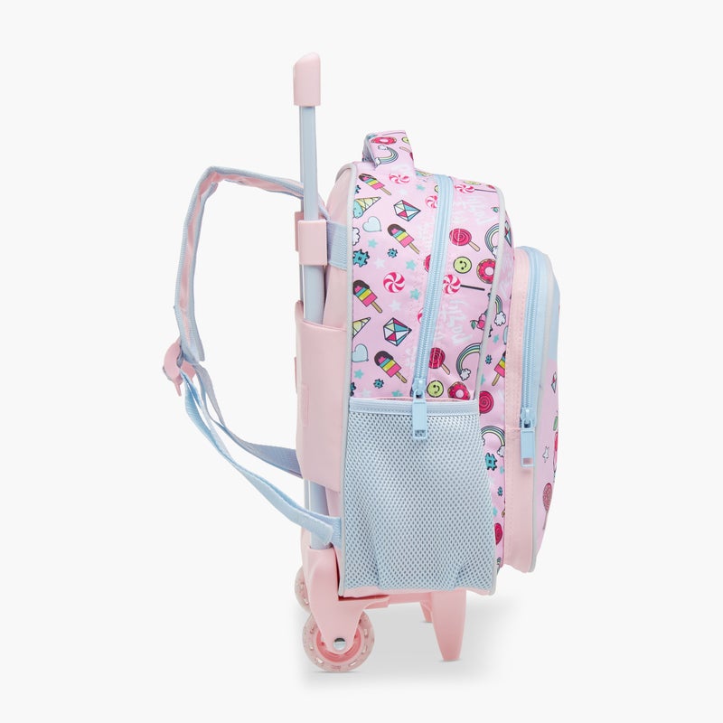 Must 3-Piece Printed School Trolley Bag Set for Girls - Image 4